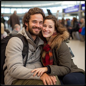 Happy couple heading from hastings mn to msp airport